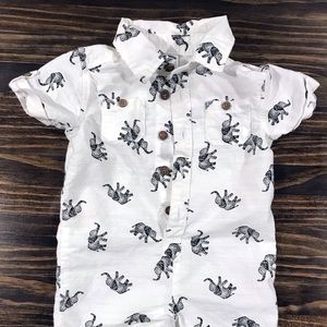 Old Navy Collared Elephant Romper 3/6 Months